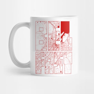 Belfast, Northern Ireland City Map Typography - Oriental Mug